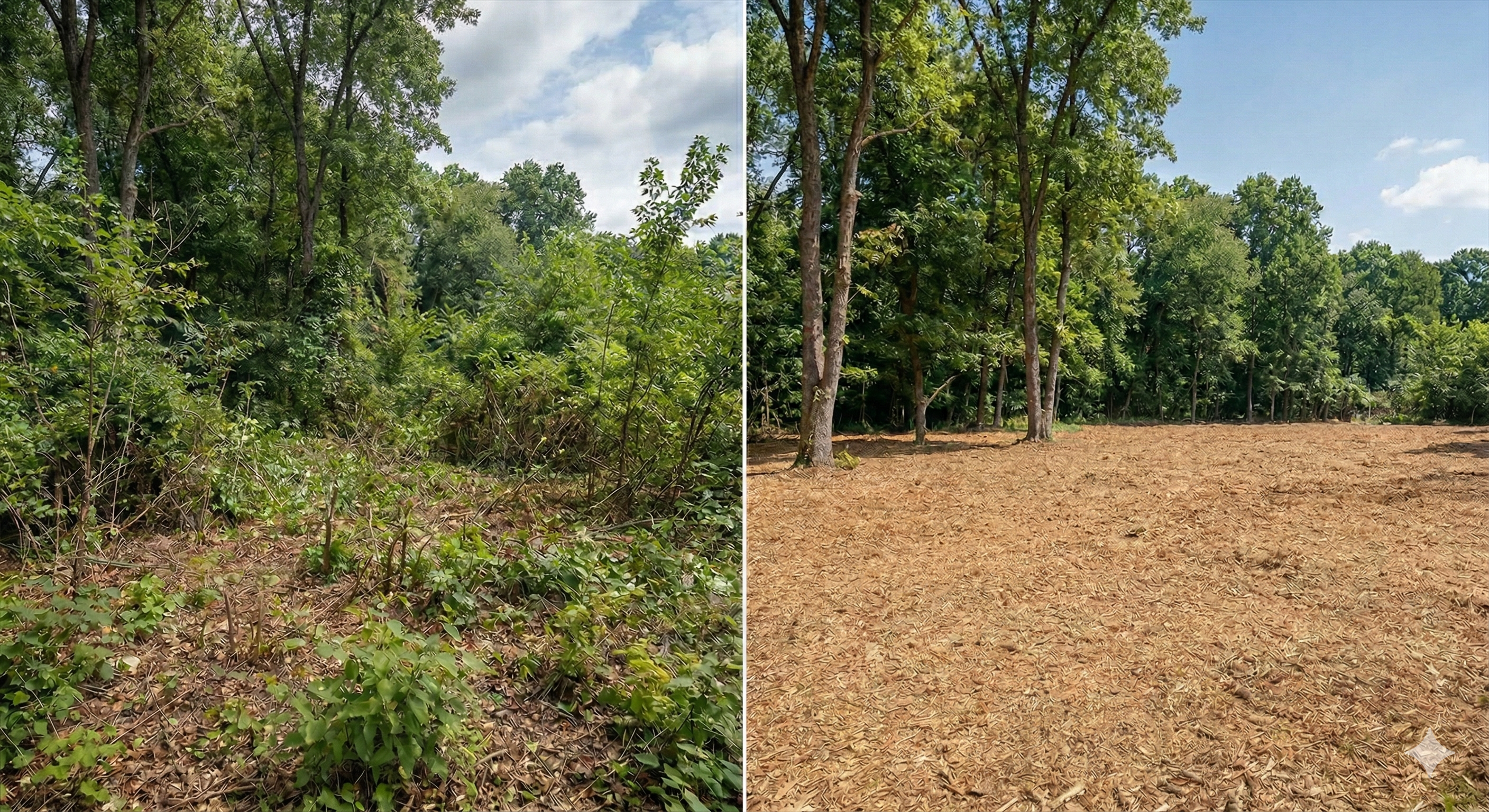 Dense Pennsylvania woodland before clearing